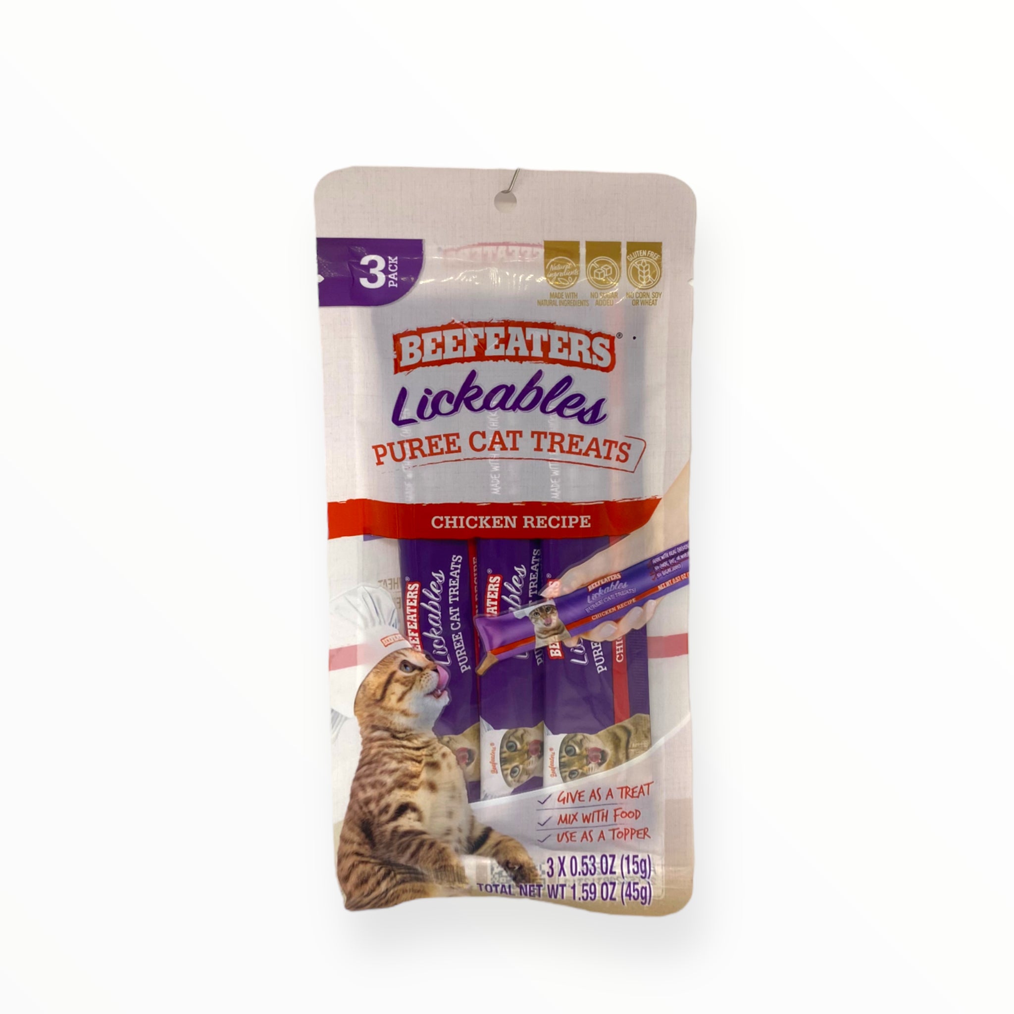 Beefeaters Lickables Puree Cat Treat 3pcs CHICKEN Recipe