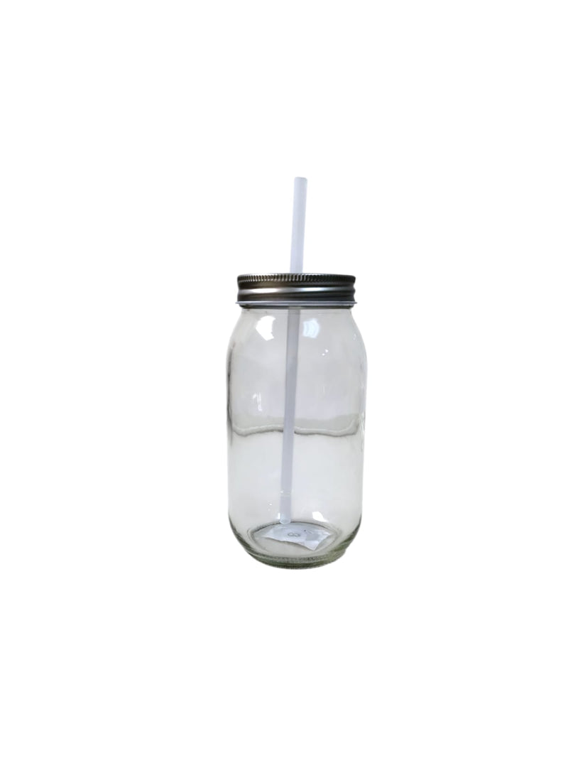 Cristaleria- Mason Jar W Straw