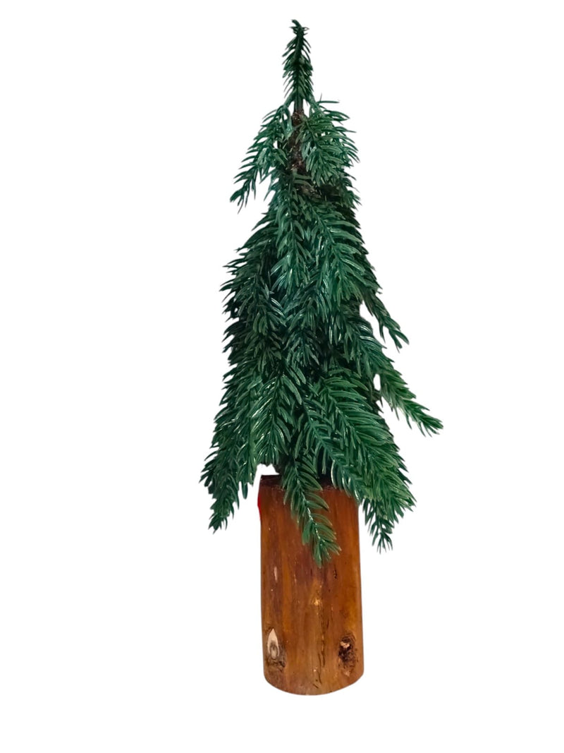 Navidad- Artificial Tree in Wood Base