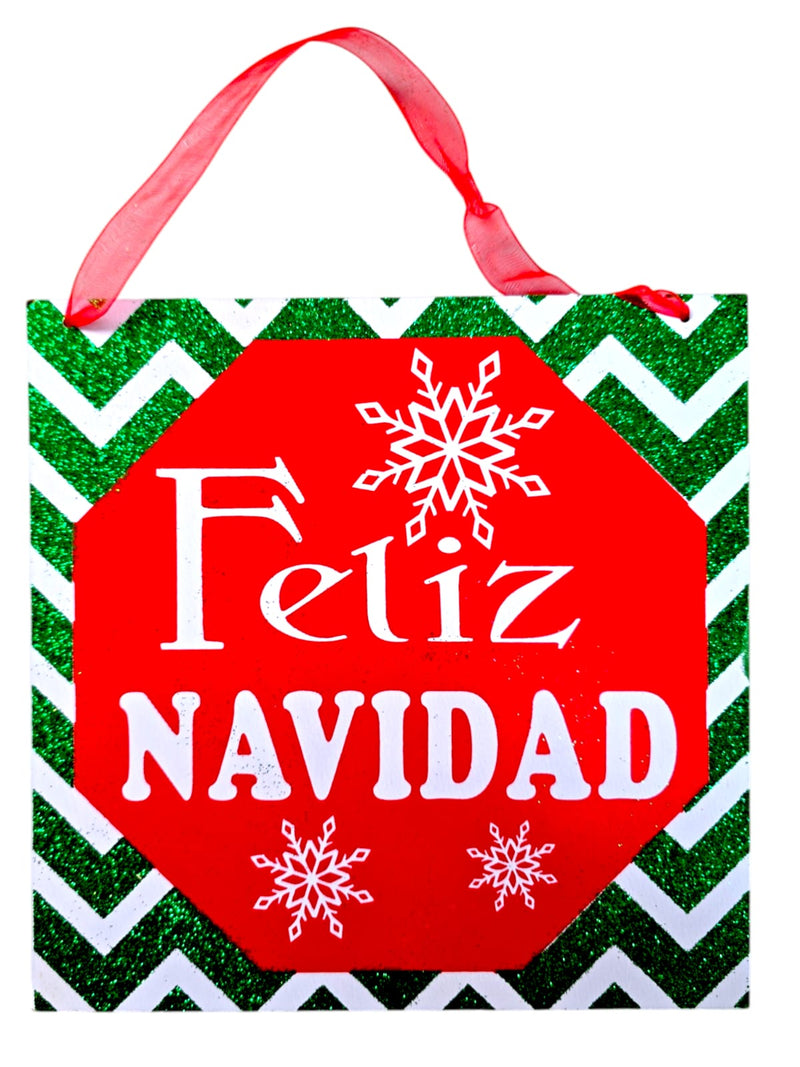 Navidad- Wooden Wall Plaque 8"