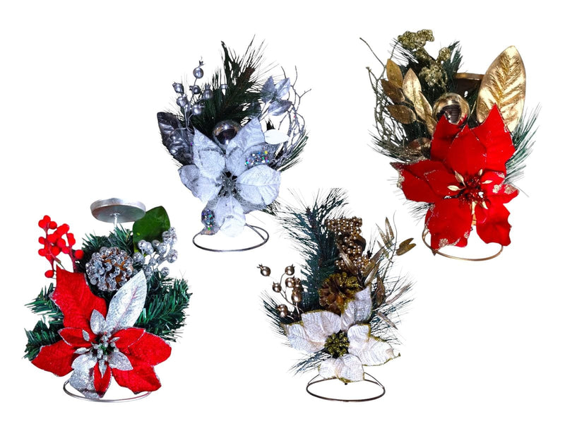 Navidad- Xmas Poinsettia Candelabra  10PLG