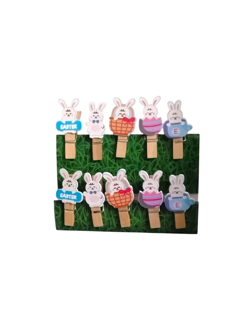 Decoración de Easter- Easter Bunny Pegs Décor