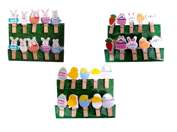 Decoración de Easter- Easter Bunny Pegs Décor