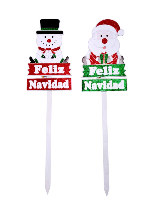 Navidad- Estacas de Santa y Snowman para el jardin *SOLO RECOGIDO EN TIENDAS*