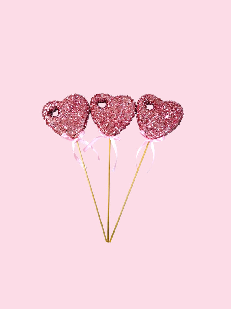 Valentine's Day-  3pcs Valentine Heart Pick