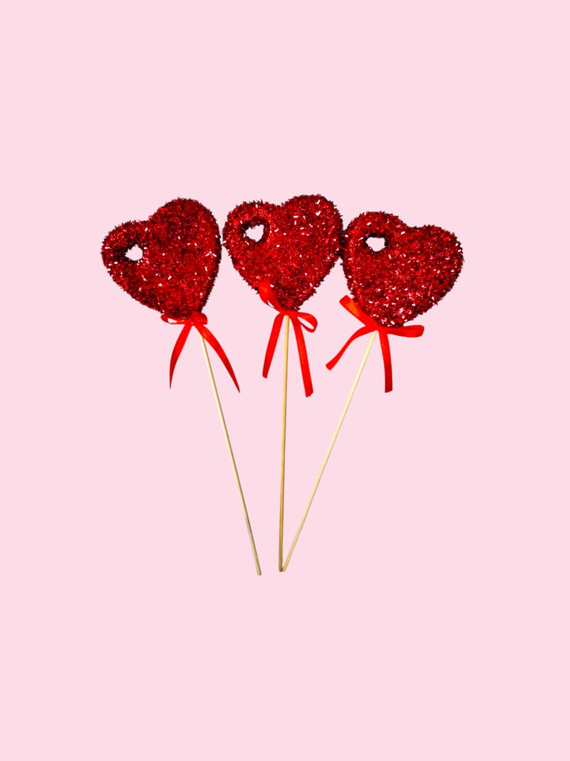 Valentine's Day-  3pcs Valentine Heart Pick