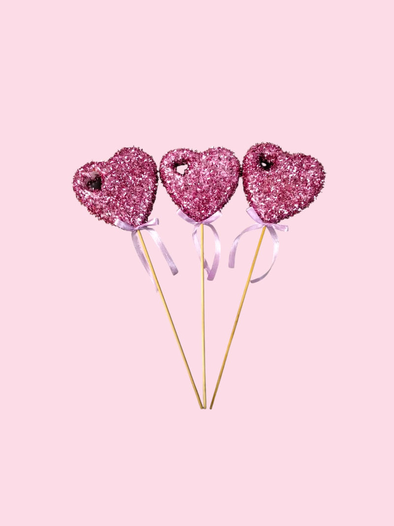 Valentine's Day-  3pcs Valentine Heart Pick