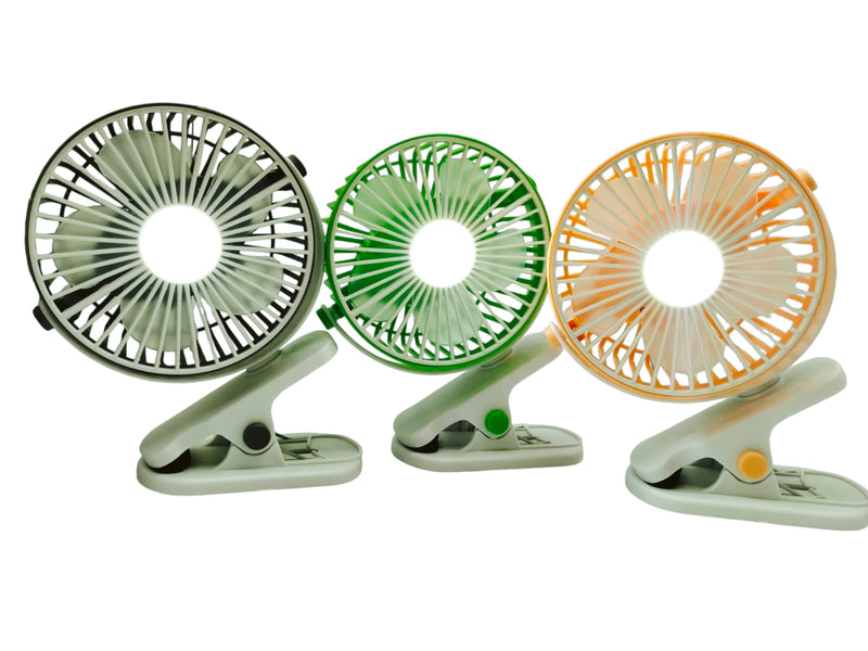 Rechargeable mini press fan with light