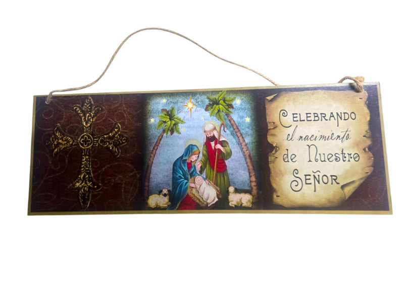 Navidad- Wooden Wall Plaque 13.3"x 4.7"