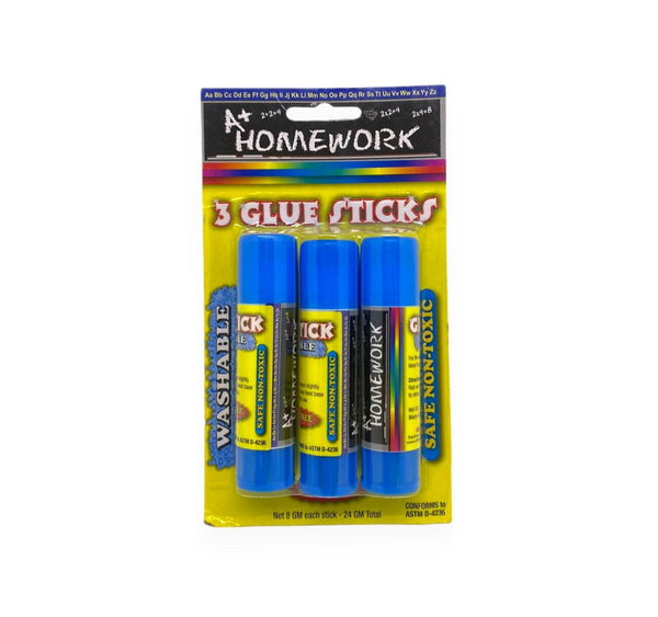 A+ HOMEWORK - Glue Sticks / Glue Bars 3pcs