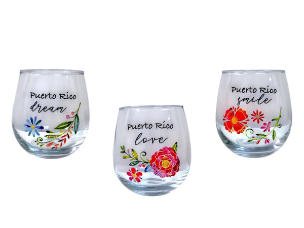 Souvenirs de Puerto Rico- Wine Glasse