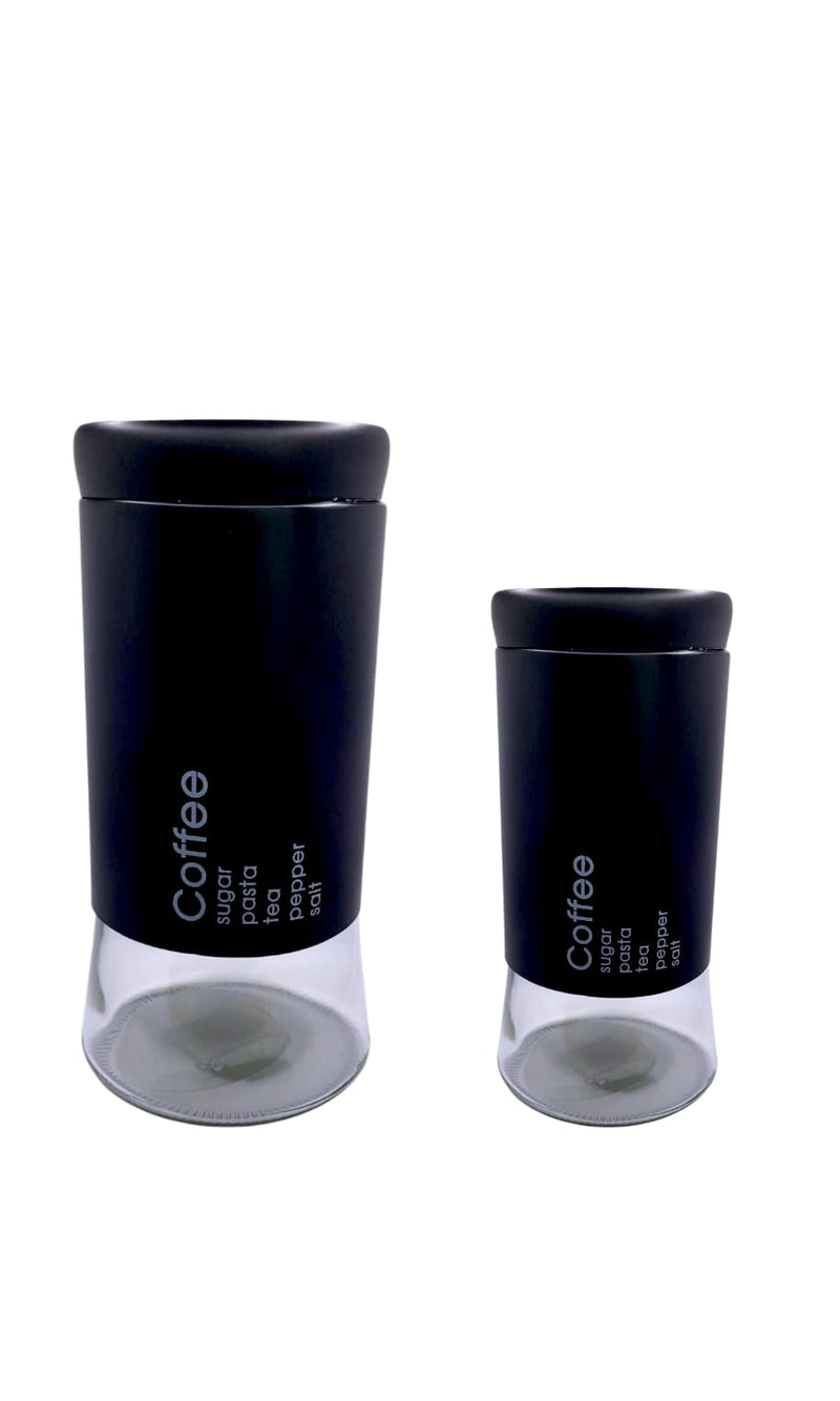 Cristaleria- Glass Canister with Black Coanting