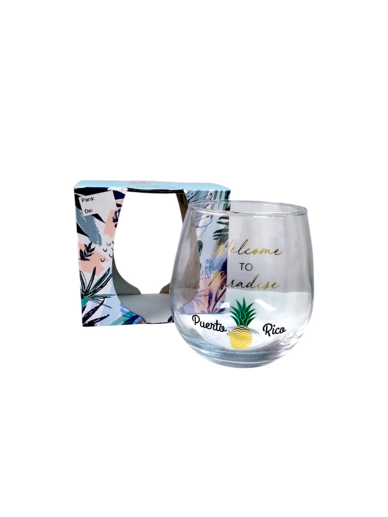 Souvenirs de Puerto Rico- Wine Glasse