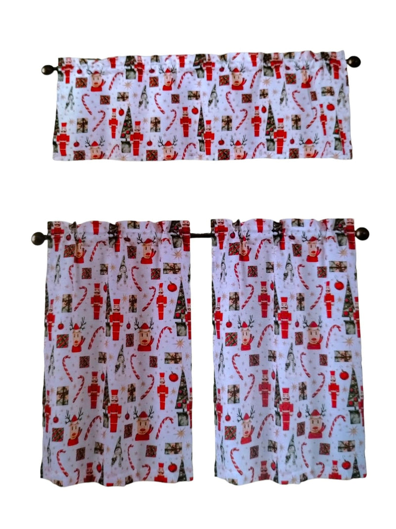 Navidad- 3piece Kitchen Curtain Set