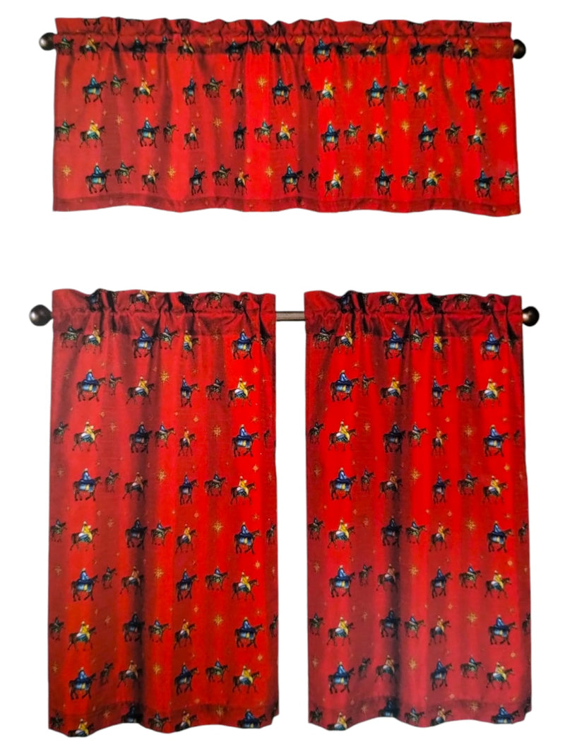 Navidad- 3piece Kitchen Curtain Set