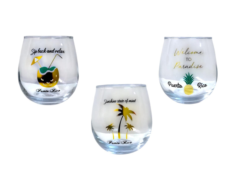 Souvenirs de Puerto Rico- Wine Glasse