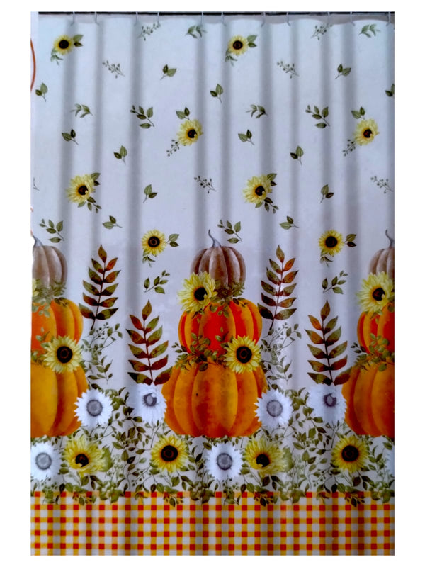 Otoño- hower Pumpkin and Flower Curtain