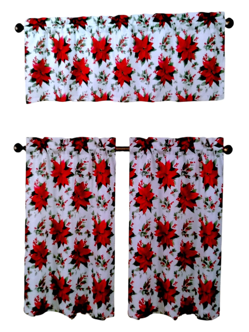 Navidad- 3piece Kitchen Curtain Set