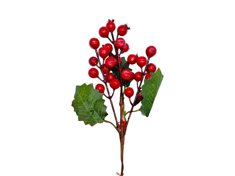 Navidad- Xmas Spary /Berry Pick/ Poinsettia Spray 3 Heads