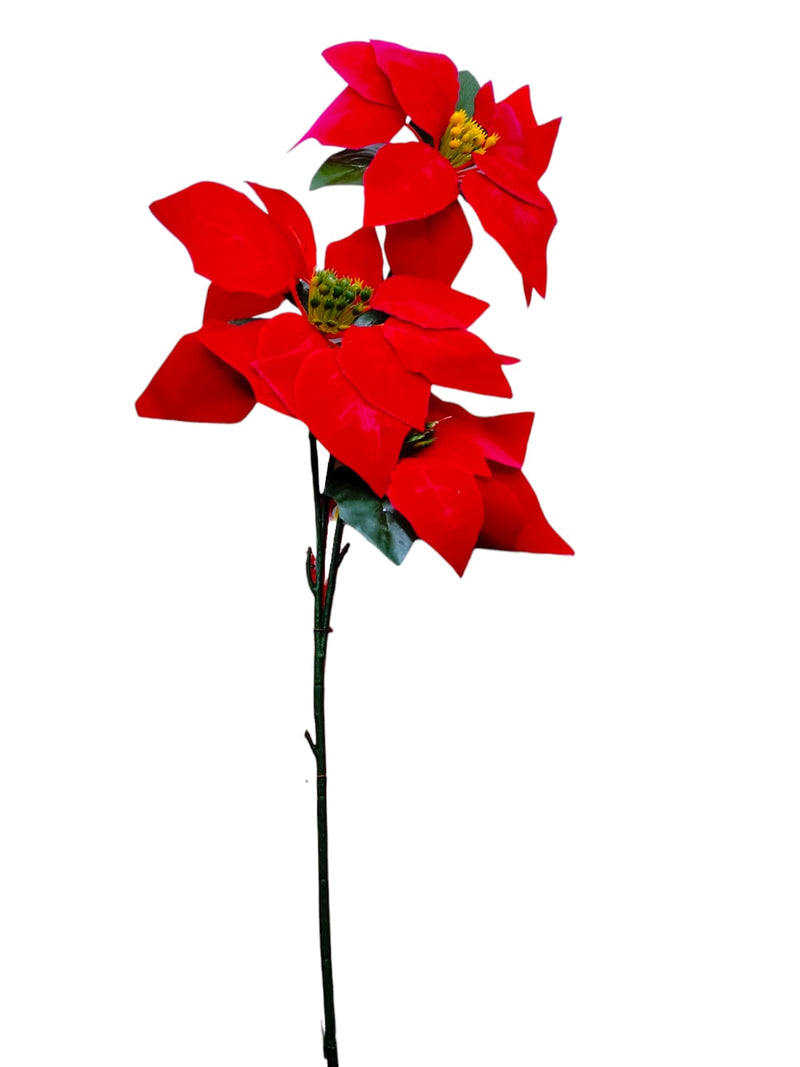 Navidad- Xmas Spary /Berry Pick/ Poinsettia Spray 3 Heads