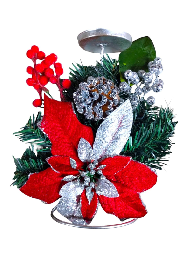 Navidad- Xmas Poinsettia Candelabra  10PLG