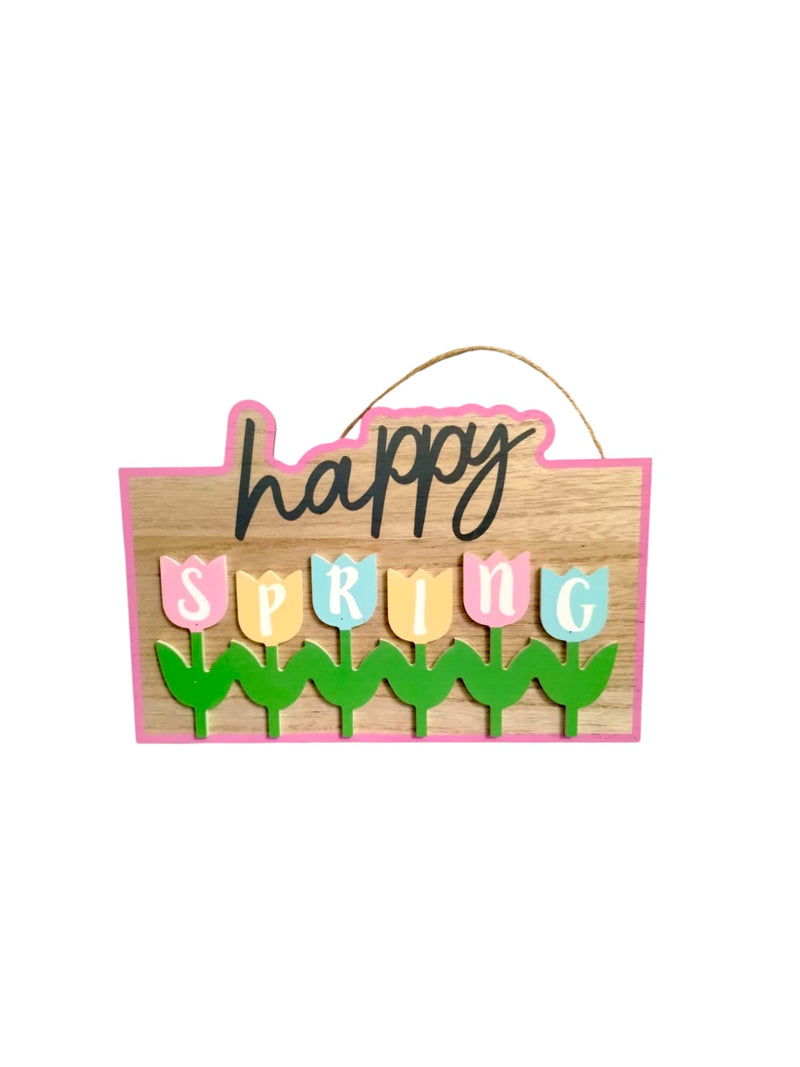 Decoración de Easter- Easter/Spring MDF Hanging Décor