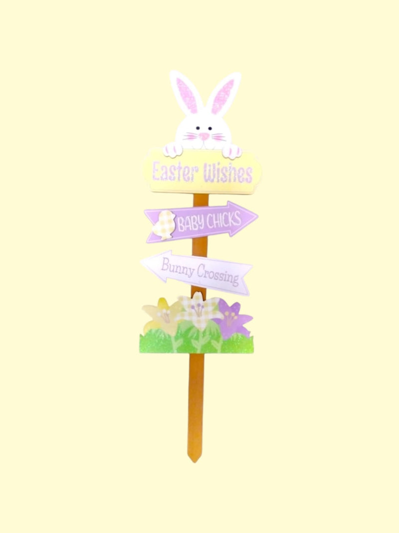 Decoración de Easter- Bunny Directional Yard Stake