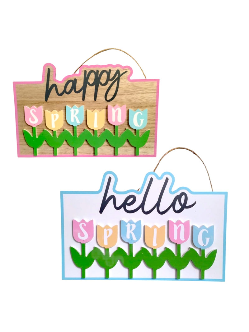 Decoración de Easter- Easter/Spring MDF Hanging Décor