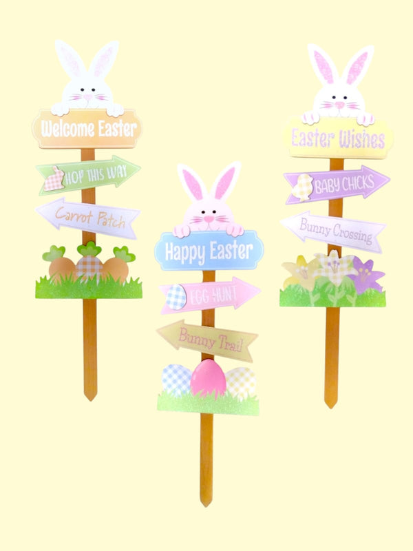 Decoración de Easter- Bunny Directional Yard Stake