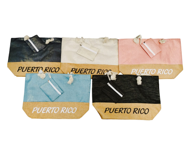 ''Puerto Rico'' Beach Bags with Pencil Case Included