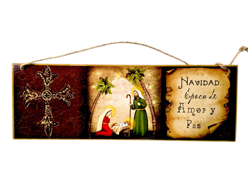 Navidad- Wooden Wall Plaque 13.3"x 4.7"