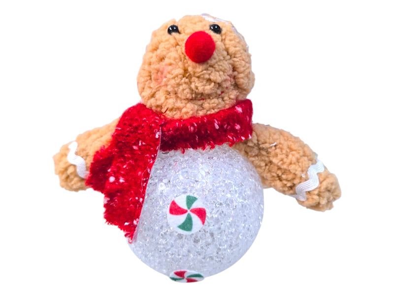 Navidad- Gingerbread Lighted Ball 7"