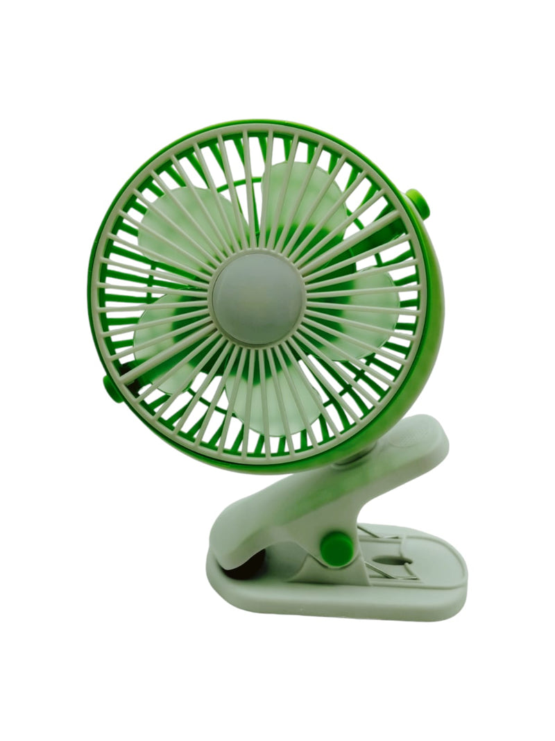 Rechargeable mini press fan with light