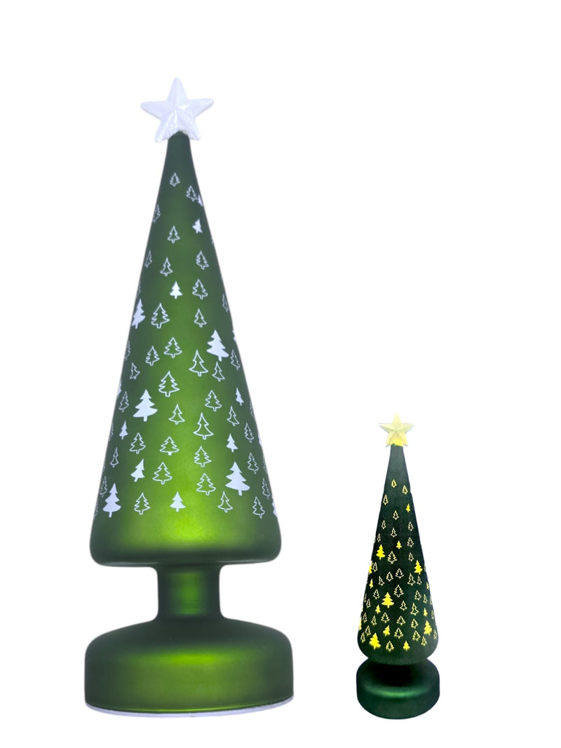 Navidad- Glass Xmas Table Décor 10 LED Lights