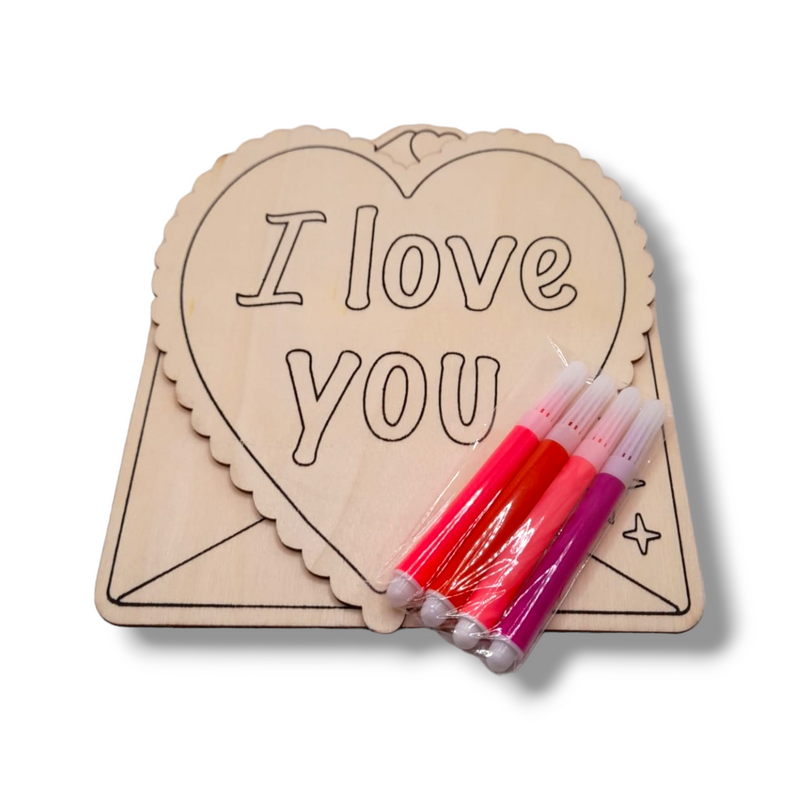 Valentine's Day - Wooden Coloring Plaques