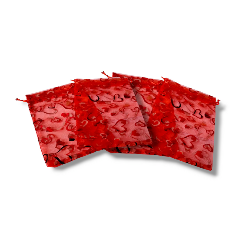 Valentine's Day - Bolsas de Organza con cordón (4pcs)