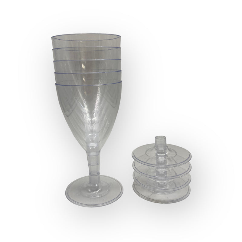 Party Essentials Copas de vino de plástico duro de una pieza, 8 onzas,  transparentes, 8 unidades