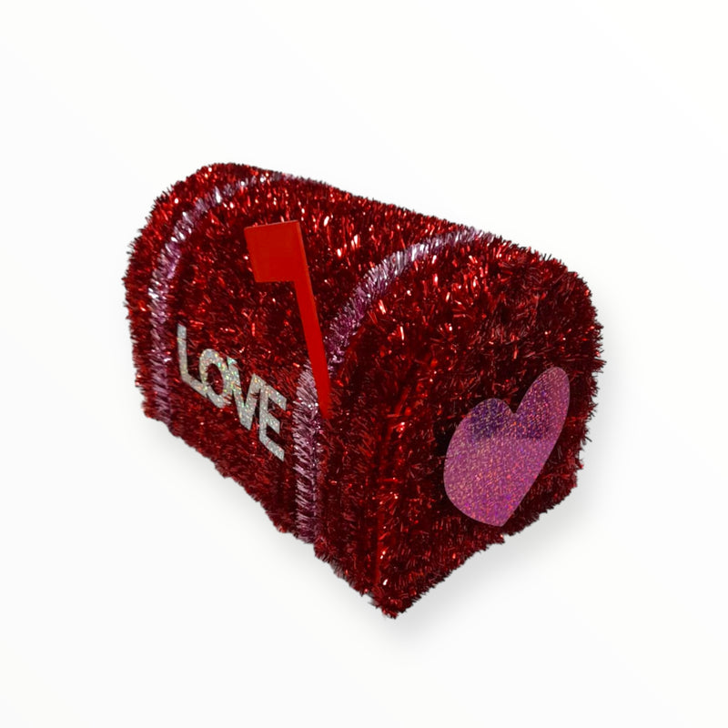 Valentine's Tinsel Mailbox (9.45''x 5.91''x 5.91'')