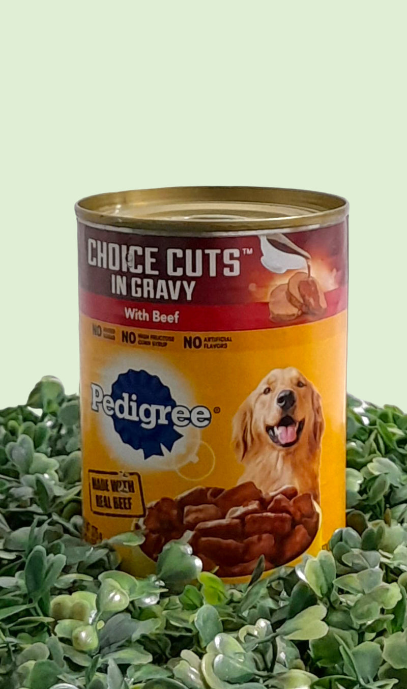 Pedigree choice cuts in gravy store with beef