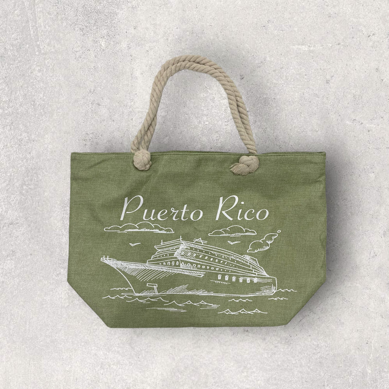 Puerto Rico Souvenirs - Beach Bags / Pastel Green Color