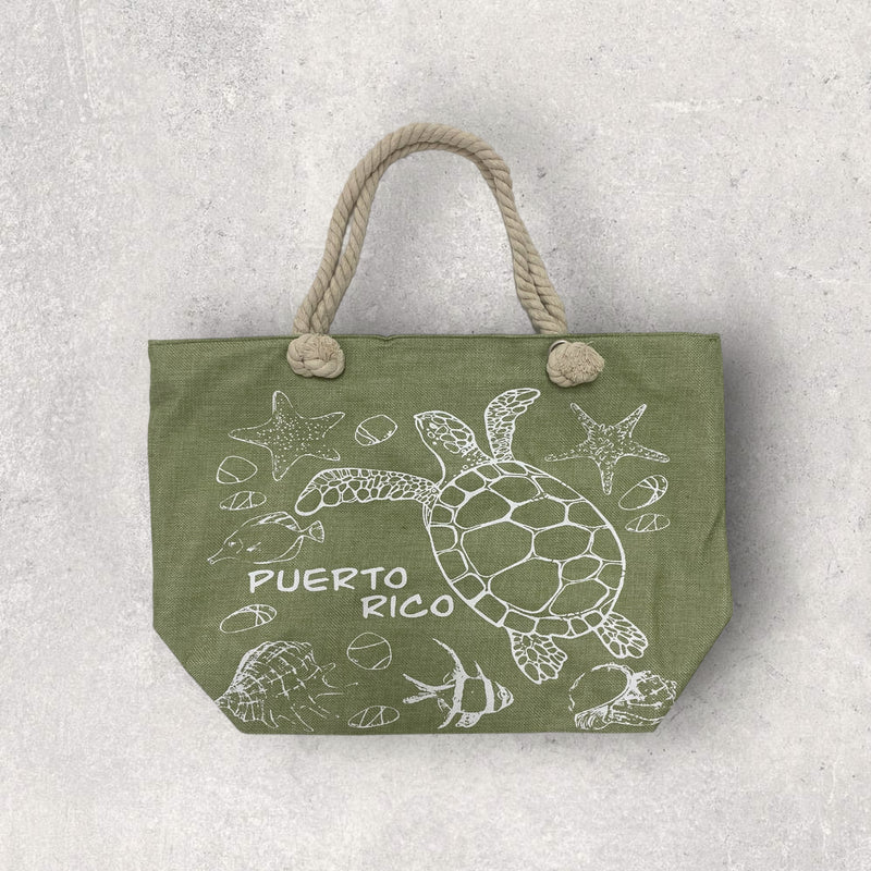 Puerto Rico Souvenirs - Beach Bags / Pastel Green Color