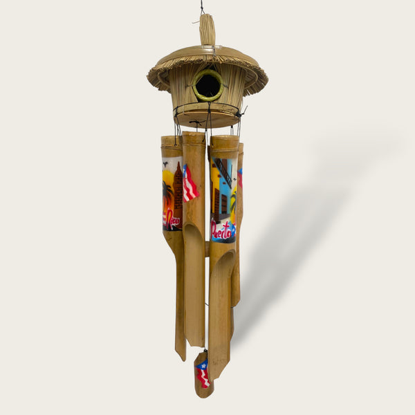 Puerto Rican Souvenirs - Bamboo Rattles with House (Wind Chimes)