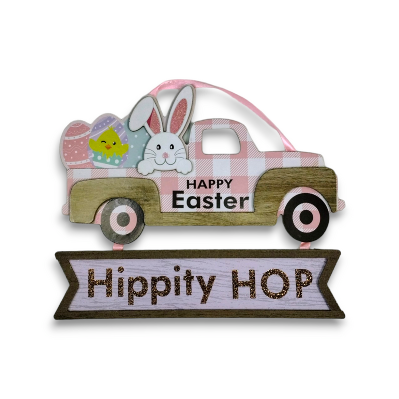 Easter Decoration - Easter Truck Hanging Ornament (12.6" x 010.24" x 0.24")