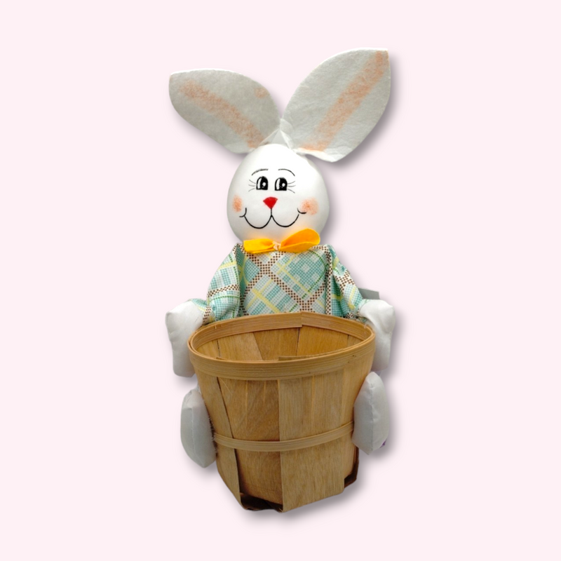 Easter Decoration - White Bunny with Basket (10")