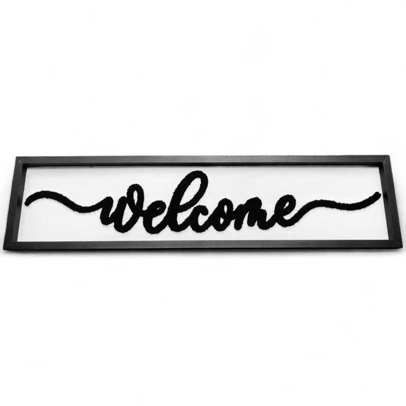 Decorative Canvas Picture - "Welcome" (23.9" × 6")