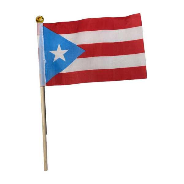 Bandera de Puerto Rico 4''x 6'' (Palito / Azul claro)