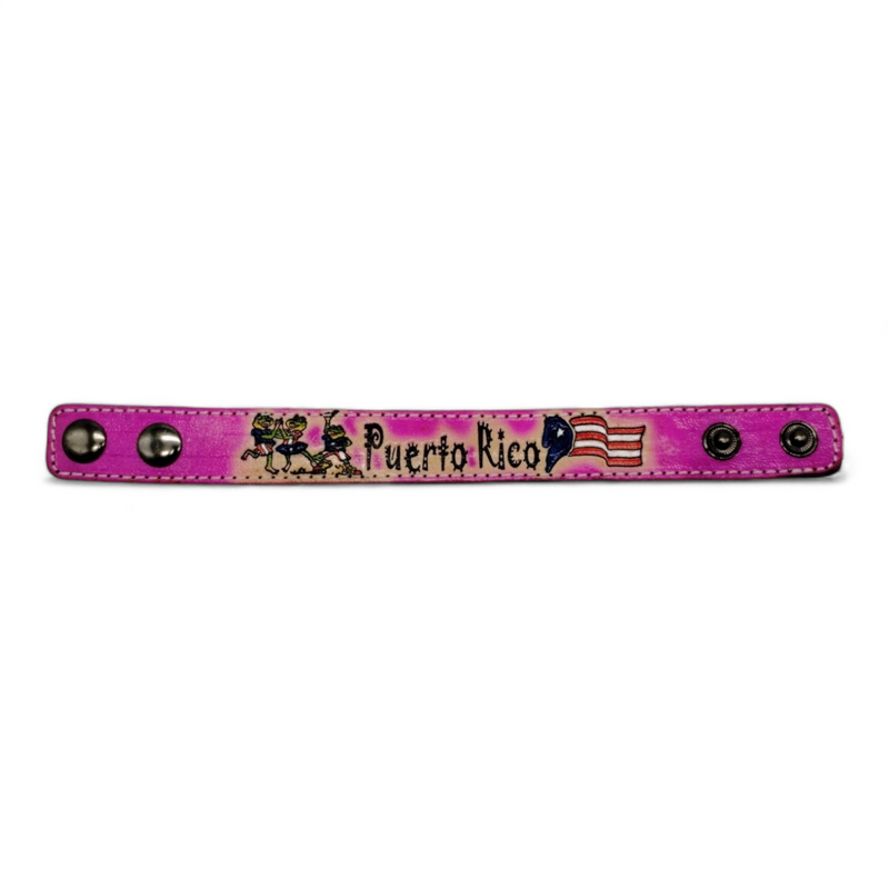 Souvenir de PR - Pulsera de Cuero (Medium)