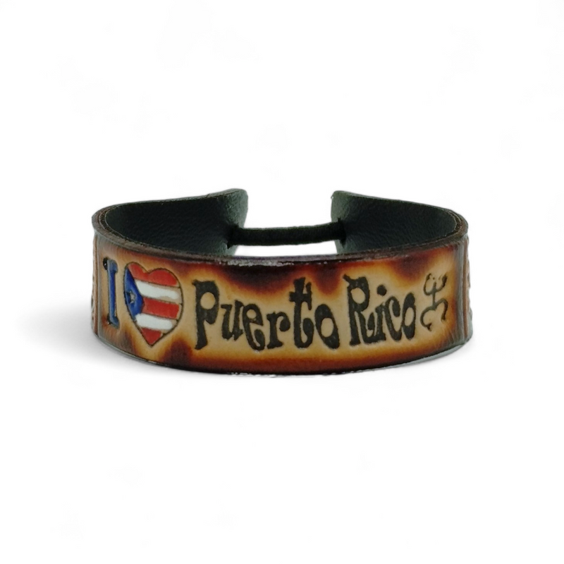 Souvenir de PR - Pulsera de Cuero (Small)