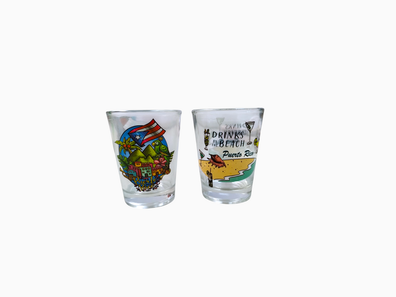 Puerto Rico Souvenirs - Shot Glasses 2pcs (Variety of styles to choose from)