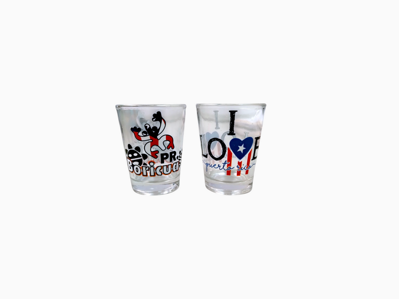 Puerto Rico Souvenirs - Shot Glasses 2pcs (Variety of styles to choose from)